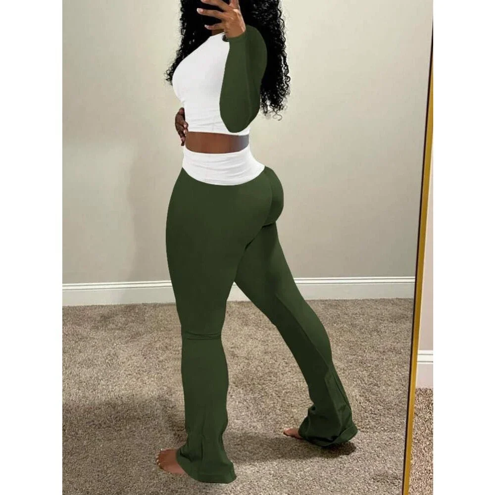 Nimsruc Women's Green Lounge Sets Fall Comfy Tracksuits Pants 2 Piece XXL